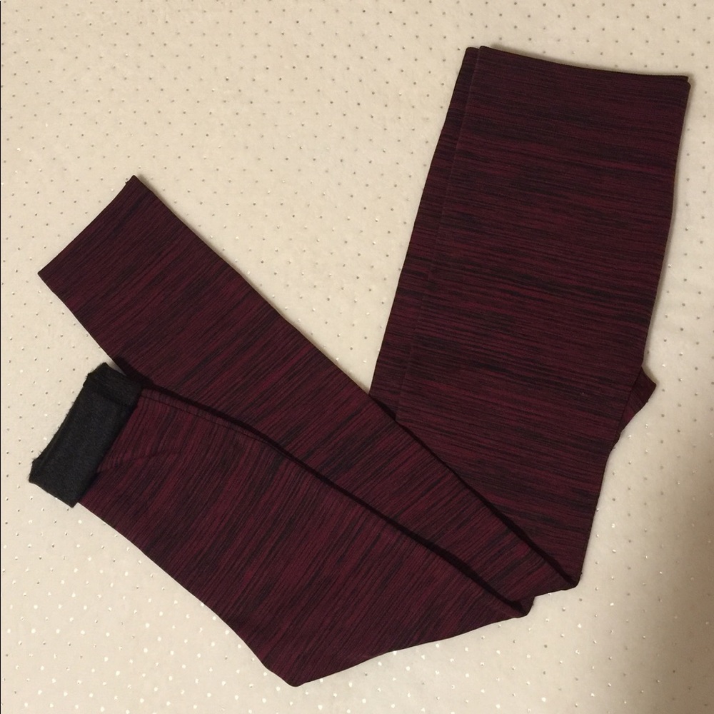 {Just Cozy} red/ maroon fleece leggings